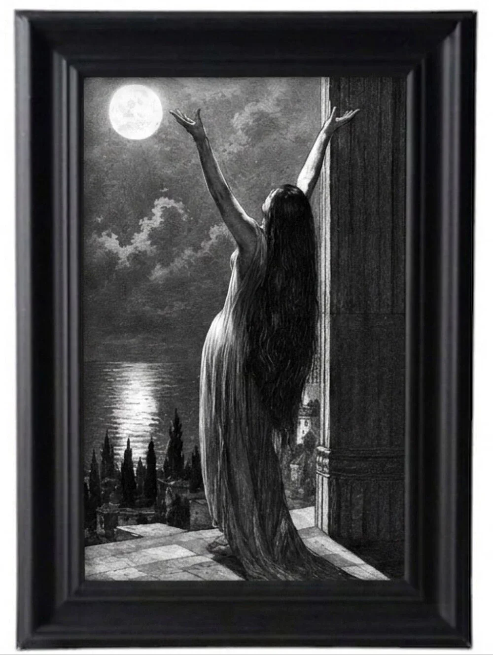 Vintage Beautiful Woman goddess frame photo Wicca wiccan Alméry Lobel-Riche, Art